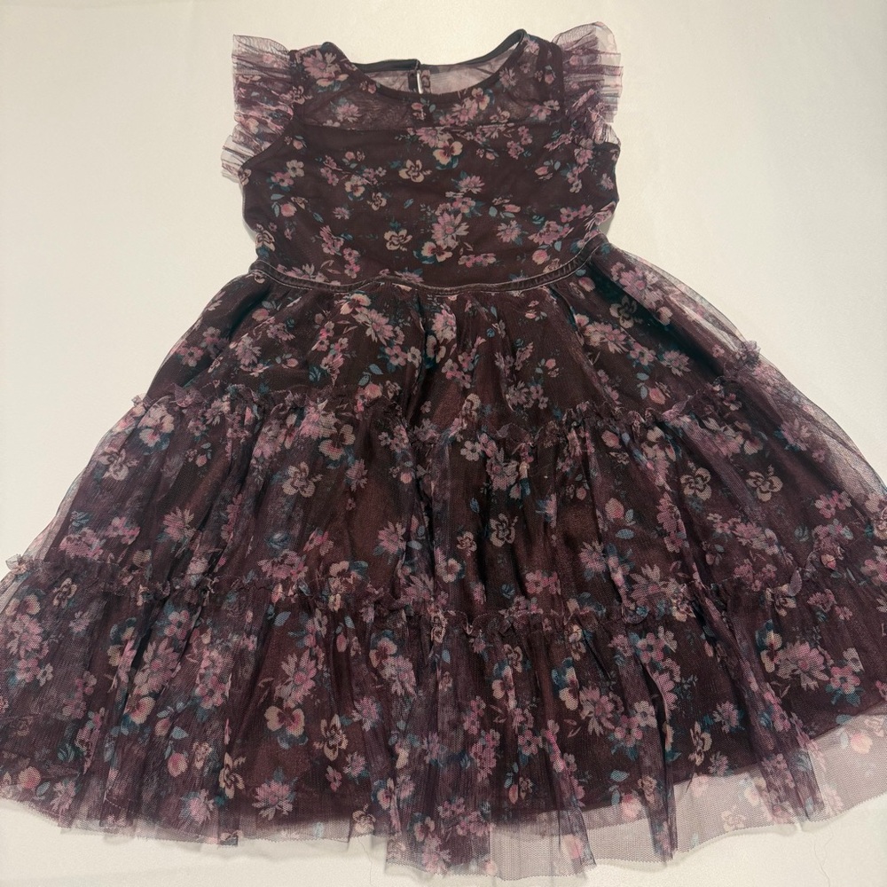 Zhenzi Burgundy Floral Top size 7/8